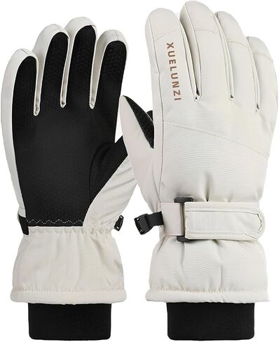 INOGIH Kids Warm Ski-Snowboard-Gloves - Winter Thick-Sherpa-Lined Snow Gloves for Snowboarding, Sledding(6-15 Years) in Saudi Arabia