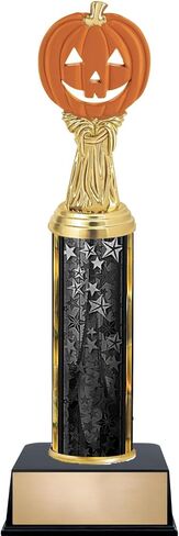 Customizable 11" Halloween Orange Pumpkin Black Star Trophy Award, Engrave Now in Saudi Arabia