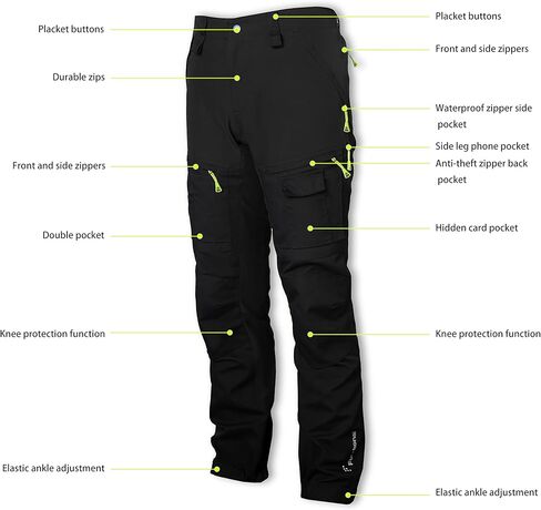 FWG Men's Hiking Pants - Durable Fishing & Work Pants, Ventilated, Multiple Pockets, Design for Outdoors in Kuwait