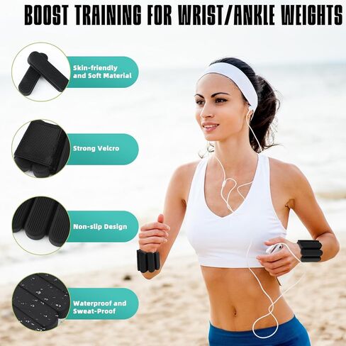 أوزان الكاحل للنساء والرجال، مجموعة أوزان معصم من السيليكون مكونة من قطعتين - أوزان للساق/أوزان للذراع قابلة للارتداء مثالية للتمرين في صالة الألعاب الرياضية المنزلية، والجري، واليوجا، والبيلاتس، والتمارين الرياضية، وتدريبات القوة in Kuwait