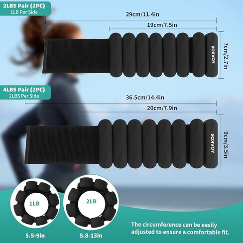 أوزان الكاحل للنساء والرجال، مجموعة أوزان معصم من السيليكون مكونة من قطعتين - أوزان للساق/أوزان للذراع قابلة للارتداء مثالية للتمرين في صالة الألعاب الرياضية المنزلية، والجري، واليوجا، والبيلاتس، والتمارين الرياضية، وتدريبات القوة in Kuwait