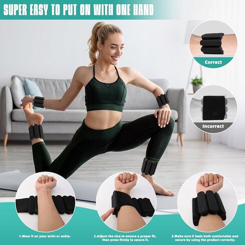 أوزان الكاحل للنساء والرجال، مجموعة أوزان معصم من السيليكون مكونة من قطعتين - أوزان للساق/أوزان للذراع قابلة للارتداء مثالية للتمرين في صالة الألعاب الرياضية المنزلية، والجري، واليوجا، والبيلاتس، والتمارين الرياضية، وتدريبات القوة in Kuwait