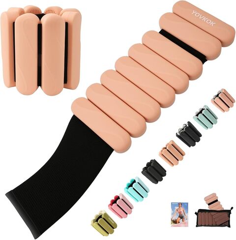 Ankle Weights for Women Men, Silicone Wrist Weights Set of 2 - Wearable Leg Weights/Arm Weights Ideal for for Home Gym Workout, Running, Yoga, Pilates, Barre, Exercise, Strength Training in Kuwait