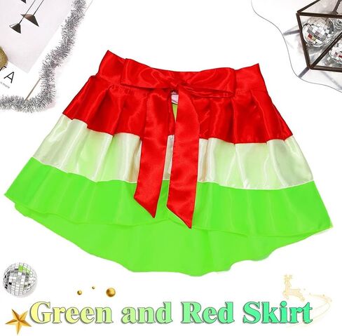 TWINKLEDE Christmas Tutu Skirt Tie-on Bustle Costume Skirt Festival Xmas Tutus for Women in Kuwait