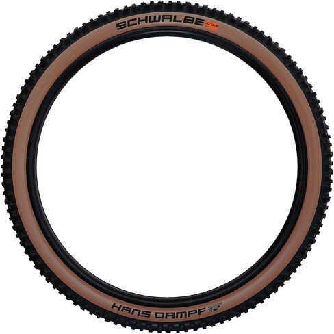 Schwalbe - Hans Dampf All Terrian وجميع إطارات الدراجة القابلة للطي بدون أنابيب MTB | 29×2.35 | خط التطور، أديكس سوفت، سوبر تريل | أسود/تان in Saudi Arabia