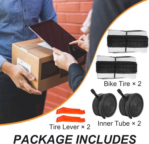 عبوتان من إطارات وأنابيب الدراجة مقاس 26 × 1.95، مجموعة إطارات الدراجة الجبلية مقاس 26 بوصة، إطارات دراجات بديلة قابلة للطي مع أذرع إطارات للدراجات على الطرق الوعرة in Kuwait