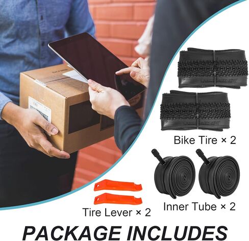عبوتان من إطارات وأنابيب الدراجة مقاس 26 × 1.95، مجموعة إطارات الدراجة الجبلية مقاس 26 بوصة، إطارات دراجات بديلة قابلة للطي مع أذرع إطارات للدراجات على الطرق الوعرة in Kuwait