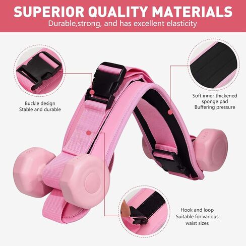 Exercise Hip Thrust Belt - Dumbbell Hip Thrust Belt - Premium Leather Thickened & Widen, Comfortable for Dumbbells, Kettlebells or Plates, Slip Padding, Gym or Home Workouts in Saudi Arabia