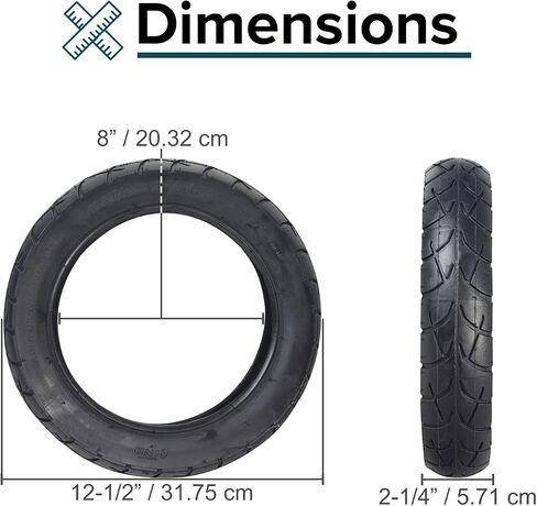 إطار مداس عريض 12-1/2x2-1/4 من AlveyTech لسكوتر الحلاقة الكهربائي وSport Mod - (57-203/62-203) إطار عريض هوائي KF821 من أجل الثبات والجر in Saudi Arabia