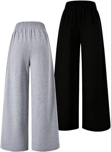 Nivne Tco Tween الفتيات 2 قطعة السراويل نمط الشارع متماسكة بلون فضفاض عادية مطاطا حزام Sweatpants مجموعة in Kuwait