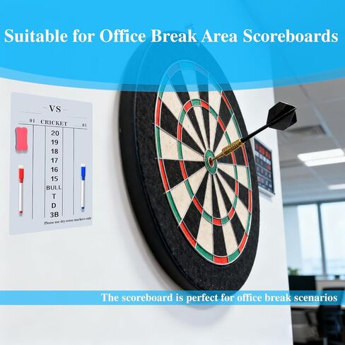 Dart Scoreboard with Dry Erase Markers and Eraser, Easy to Install and Clean, Waterproof Surface for Cricket and '01 Games, 7.48 x 15.75 Inches in Kuwait