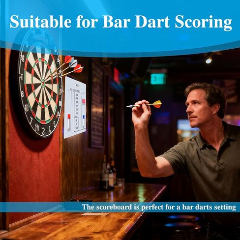 Dart Scoreboard with Dry Erase Markers and Eraser, Easy to Install and Clean, Waterproof Surface for Cricket and '01 Games, 7.48 x 15.75 Inches in Kuwait