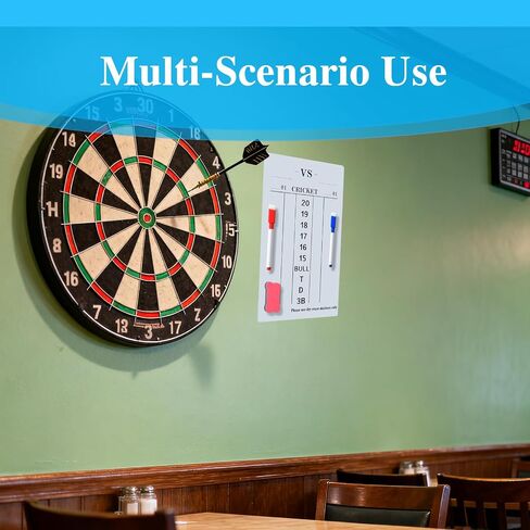 Dart Scoreboard with Dry Erase Markers and Eraser, Easy to Install and Clean, Waterproof Surface for Cricket and '01 Games, 7.48 x 15.75 Inches in Kuwait
