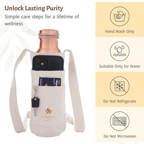 Copper Water Bottle With 100% Pure copper Hammered Ayurvedic Benefits, Leak Proof Bottle, Perfect for Everyday Use, Gifting, Cycling, Heavy Duty, Travel-Friendly Copper Water Bottle 32 OZ. in Saudi Arabia