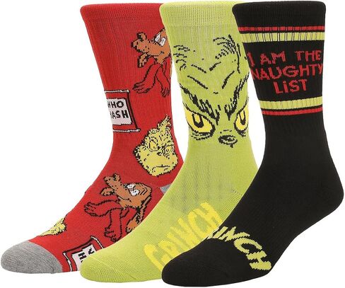 Bioworld The Grinch Themed Mens Athletic Crew 3 Pack in Saudi Arabia