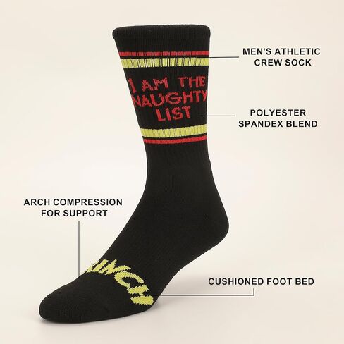 Bioworld The Grinch Themed Mens Athletic Crew 3 Pack in Saudi Arabia