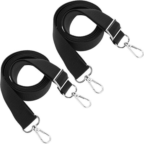 QWORK Adjustable Bimini Boat Top Straps, 2 PCS Marine Awning Webbing Straps with Loops and Single Snap Hook, 24"- 60" Stainless Steel Boat Awning Hardware, Marine Nylon Top Strap in Saudi Arabia