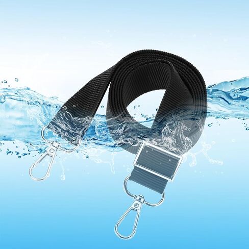 QWORK Adjustable Bimini Boat Top Straps, 2 PCS Marine Awning Webbing Straps with Loops and Single Snap Hook, 24"- 60" Stainless Steel Boat Awning Hardware, Marine Nylon Top Strap in Saudi Arabia
