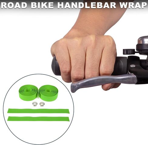 Bike Handlebar Tape Non-Slip | Bicycle Handlebar Grip Tape Green 1 Pair in Saudi Arabia