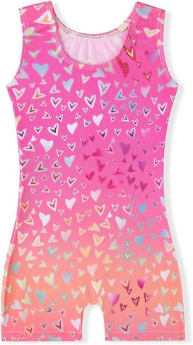 Gymnastics Leotards For Girls with Hair Scrunchie Kids Gymnastic Outfit Sparkle Dance Unitards Biketards in Kuwait