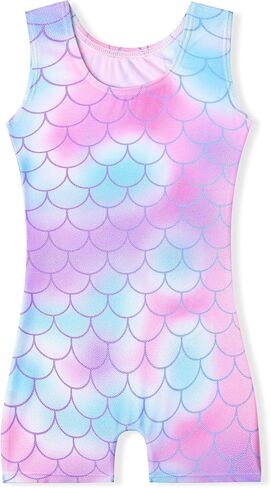 Gymnastics Leotards For Girls with Hair Scrunchie Kids Gymnastic Outfit Sparkle Dance Unitards Biketards in Kuwait