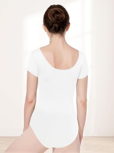 2Pcs Women Team Basic Short Sleeve Ballet Leotard for Dance with Tights in Saudi Arabia