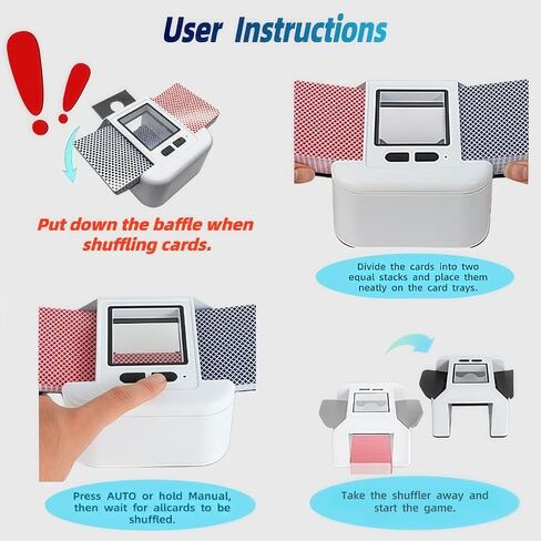 Automatic Card Shuffler 2 Deck,Electric Shuffling Machine,One Press Automatic Manual Shuffling，Туре-c Charging ，Low Noise，Easy to Carry ，A Great Helper for Family Entertainment. in Saudi Arabia