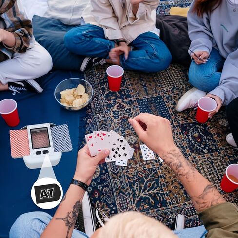 Automatic Card Shuffler 2 Deck,Electric Shuffling Machine,One Press Automatic Manual Shuffling，Туре-c Charging ，Low Noise，Easy to Carry ，A Great Helper for Family Entertainment. in Saudi Arabia