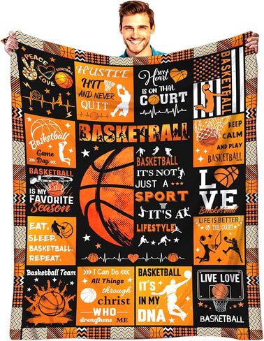 Basketball Blanket Ultra Soft Basketball Flannel Throw Lightweight Blanket for Boys Girls Women Team Basketball Lovers Gifts 50"X40" in Saudi Arabia