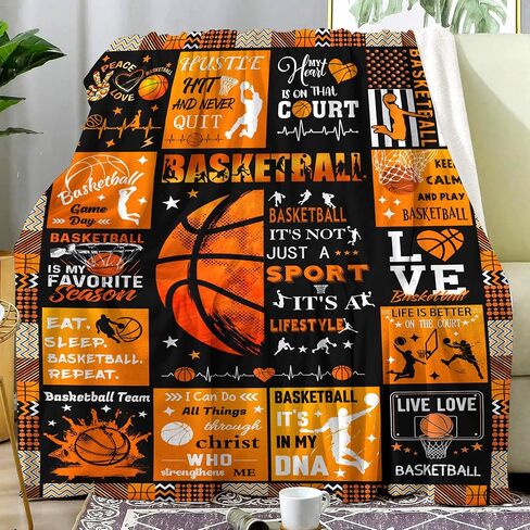 Basketball Blanket Ultra Soft Basketball Flannel Throw Lightweight Blanket for Boys Girls Women Team Basketball Lovers Gifts 50"X40" in Saudi Arabia
