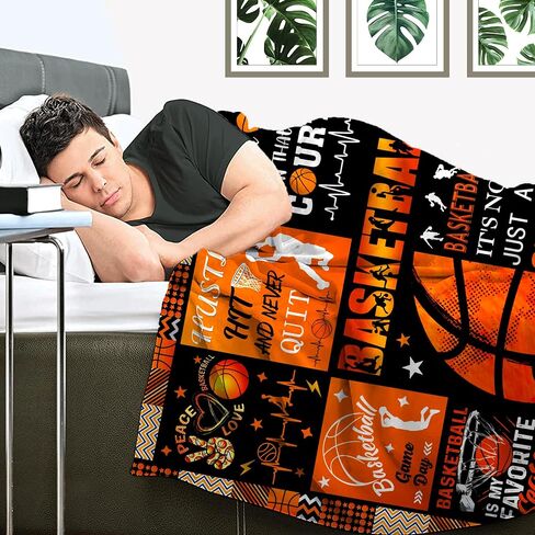Basketball Blanket Ultra Soft Basketball Flannel Throw Lightweight Blanket for Boys Girls Women Team Basketball Lovers Gifts 50"X40" in Saudi Arabia