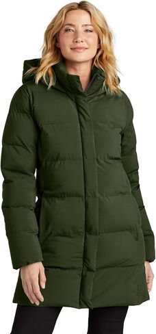 Women's Puffy Parka | Long Winter Puffer Coat with Hood, High Loft Insulation, Water Repellent, Two Way Zipper in Saudi Arabia