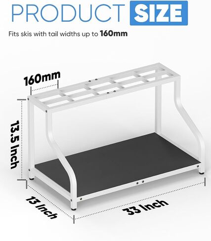 Ski Storage Rack for Garage — Freestanding Ski Holder for 4 Pair Skis, Boot, Helmet, Goggles, Indoor Snowboard Rack Organizer Stand for Home, Shed, Basement, Black in Saudi Arabia