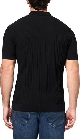 KARL LAGERFELD Men's Ribbed Textured Short Sleeve Polo in Saudi Arabia