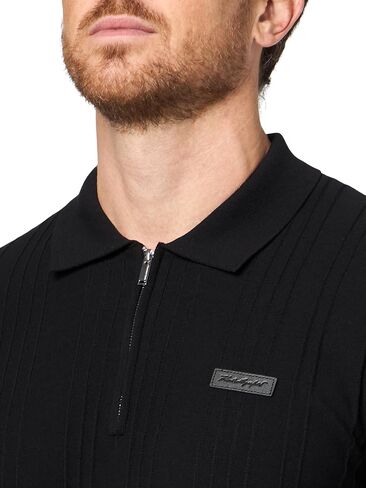 KARL LAGERFELD Men's Ribbed Textured Short Sleeve Polo in Saudi Arabia