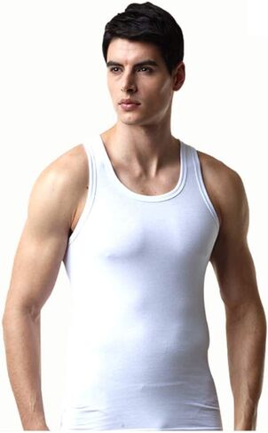 Men's Premium Basic Running Sleeveless Shirts 100% Cotton Multi Pack in Kuwait