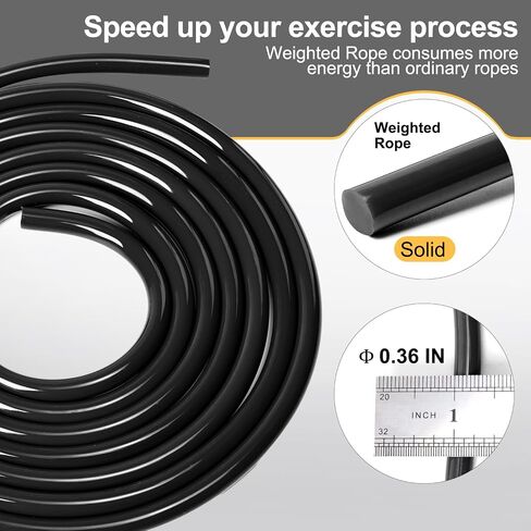 1LB Weighted Jump Ropes for fitness Women Men, Aluminum Handles for MMA, Boxing, CrossFit, Weight-loss Workouts, Tangle-Free Ball Bearing Rapid Speed Skipping Jump Rope with Adjustable 9mm Cotton & PVC Cord in Saudi Arabia