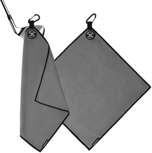 Magnetic Golf Towel with Clip and Cleaning Pocket -Premium Ultra Absorbent and sandfree Waffle Weave Microfiber Towel-Golf Accessories for Golf Bags, Carts or Clubs 16"*16“ in Kuwait