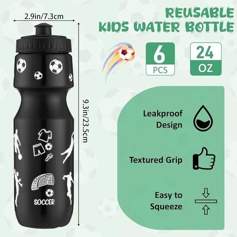 12 Pcs Soccer Party Favors 24 oz Soccer Gift Water Bottle with Drawstring Bag Set Goodie Bags for Sports Team Gifts Birthday Decoration in Saudi Arabia
