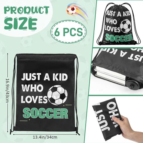 12 Pcs Soccer Party Favors 24 oz Soccer Gift Water Bottle with Drawstring Bag Set Goodie Bags for Sports Team Gifts Birthday Decoration in Saudi Arabia
