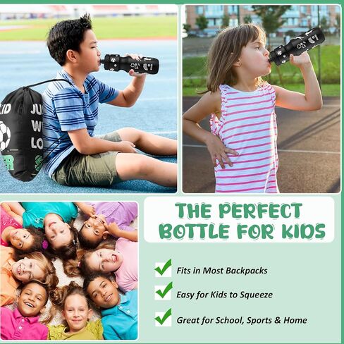 12 Pcs Soccer Party Favors 24 oz Soccer Gift Water Bottle with Drawstring Bag Set Goodie Bags for Sports Team Gifts Birthday Decoration in Saudi Arabia