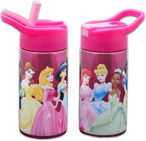 Disney Princess Stainless Steel Water Bottle for Girls - Bundle with 14 Oz Reusable Canteen for Home, School, Plus More Princess Water Bottle in Saudi Arabia