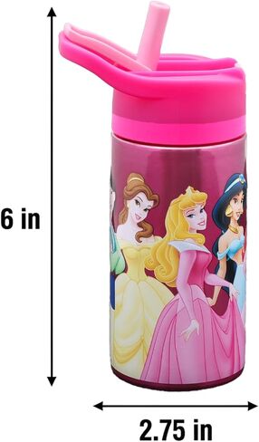 Disney Princess Stainless Steel Water Bottle for Girls - Bundle with 14 Oz Reusable Canteen for Home, School, Plus More Princess Water Bottle in Saudi Arabia