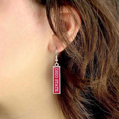 From the Heart Ohio State Buckeyes Nameplate Earrings Silver Jewelry Gift OSU in Saudi Arabia