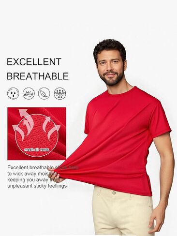 Men’s T-Shirt Athletic Running Gym Workout Tee Tops in Saudi Arabia