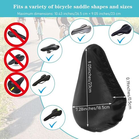 2pcs Bike Seat Cover Black Waterproof Bicycle Seat Cover Rainproof Black Bike Saddle Cushion Covers Protector with Drawstring Washable Seats Rain Covers for Multiple Bicycles and E-Bikes Women Men in Saudi Arabia
