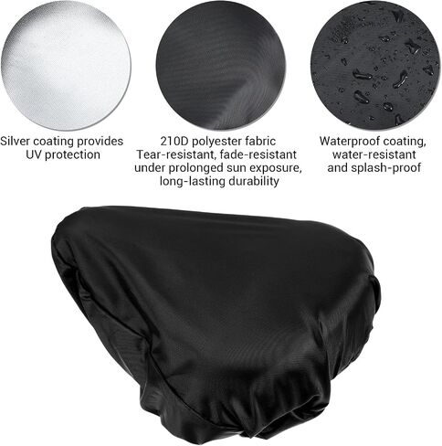 2pcs Bike Seat Cover Black Waterproof Bicycle Seat Cover Rainproof Black Bike Saddle Cushion Covers Protector with Drawstring Washable Seats Rain Covers for Multiple Bicycles and E-Bikes Women Men in Saudi Arabia