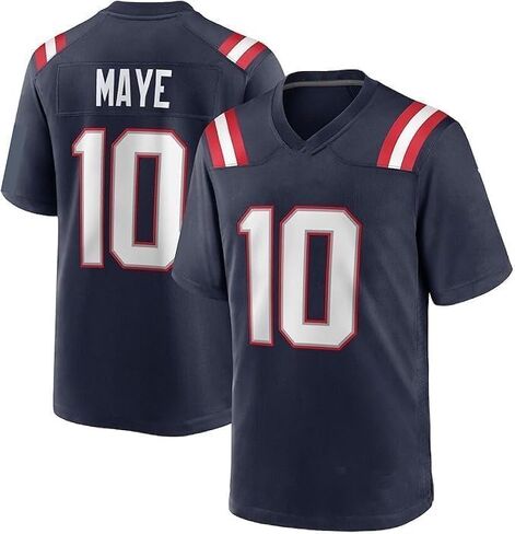 Custom Stitched Drake Maye Adult Navy Blue Jersey NO Logos in Saudi Arabia