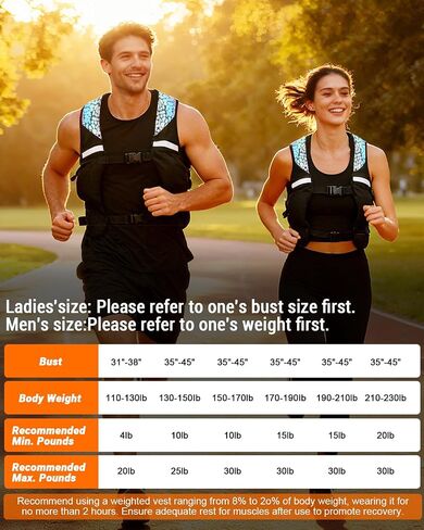 Weighted Vest for Woman Men, 0-10lbs Adjustable Running Vest with 10 Removable Weights, Weight Training Vest for Weight Loss, Colorful Reflective Straps & Phone Pockets, Machine Washable-DE25008 in Saudi Arabia
