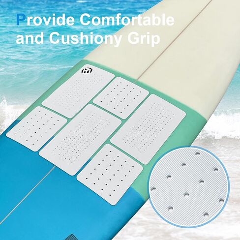 3-Piece/6-Piece Traction Pad Super Strong 3M Adhesive Maximum Grip Fits All Surfboards: Shortboard, Fish, Longboard, SUP, Skimboard - Stomp or Deck Pad in Saudi Arabia